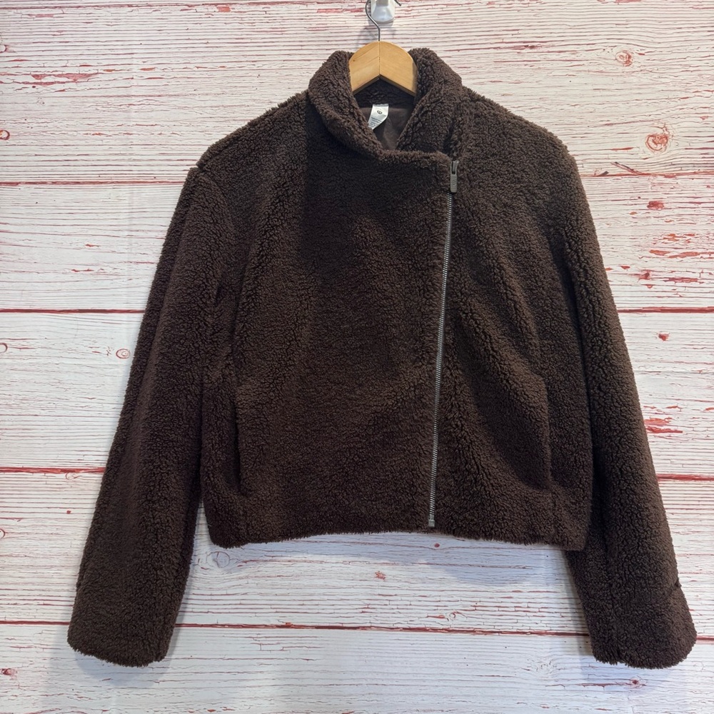 Lululemon Textured Fleece Collared Jacket in Espresso Sz 2 - Picture 16 of 16